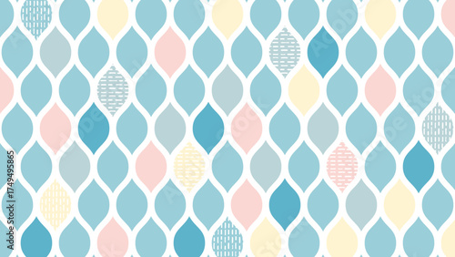 北欧風パターン背景　パステルカラー
Scandinavian style pattern background in pastel colors