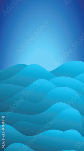 captivating artistic portrayal of ocean waves. Featuring an ethereal depiction of water movement. Embrace the serene blue hue.