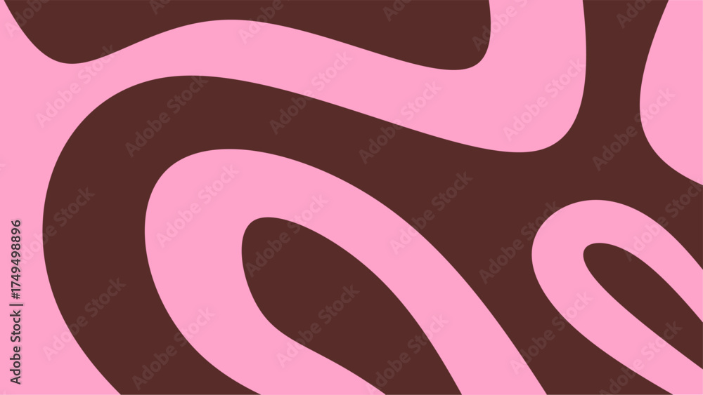 Obraz premium Pink and brown wavy abstract background. Minimalist abstract pattern melted in pink and brown.