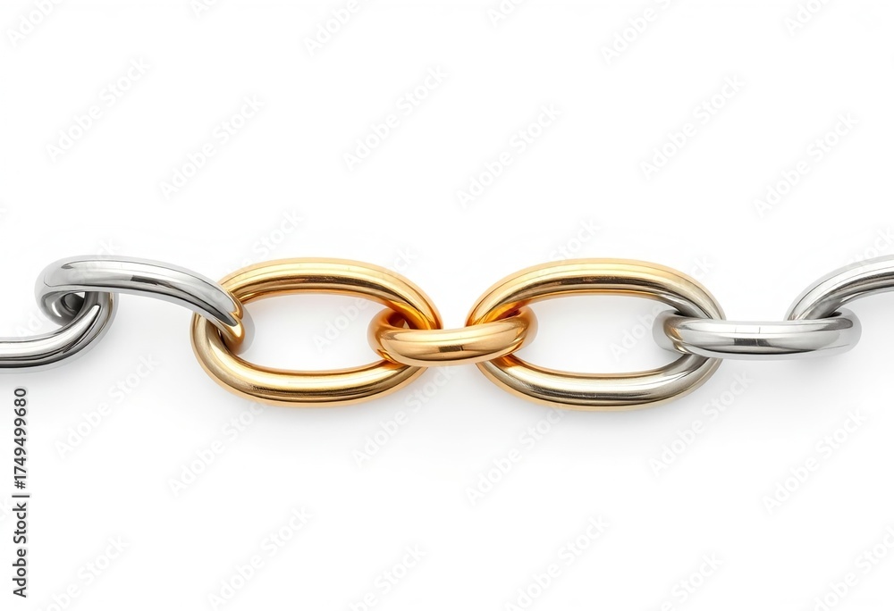 Naklejka premium metal chain on white background