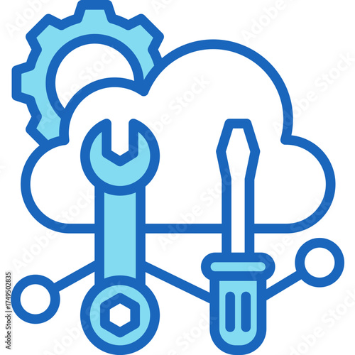 Developer Service blue icon