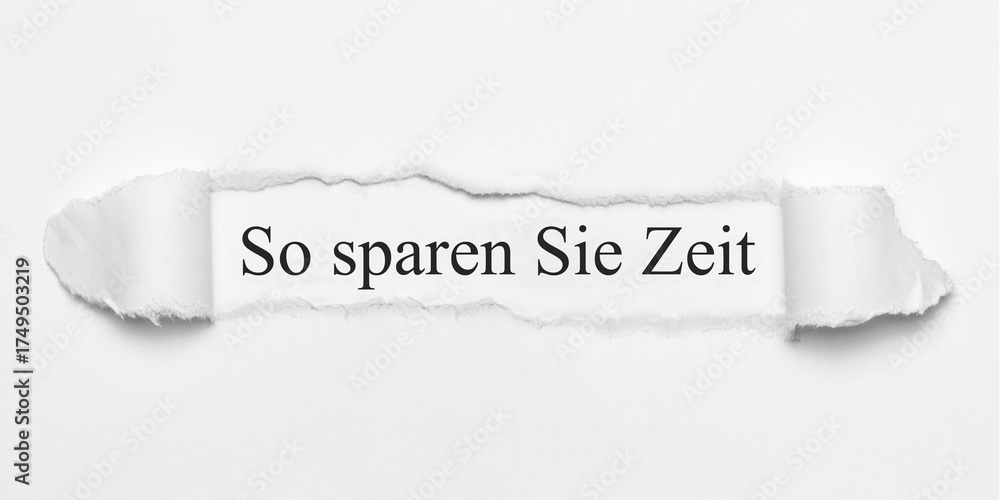 Fototapeta premium So sparen Sie Zeit