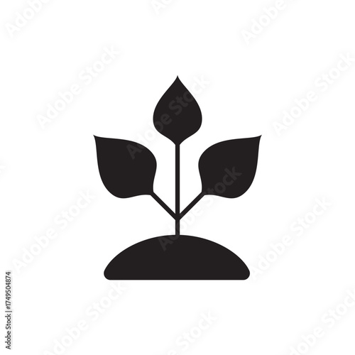 Growing Sprout Plant In Soil Ground Glyph Icon