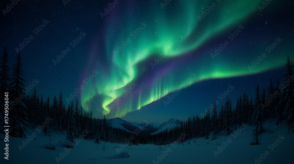 Naklejka premium night landscape with mountains