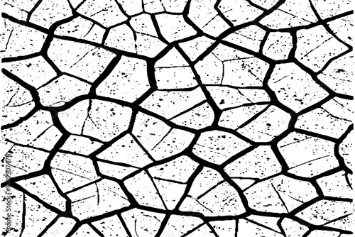 Black crack and dust isolated on white background. Grunge overlay vector with old wall cement texture. distressed cracked surface grunge wall cracked pattern on white and transparent background.