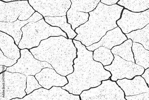Black crack and dust isolated on white background. Grunge overlay vector with old wall cement texture. distressed cracked surface grunge wall cracked pattern on white and transparent background.