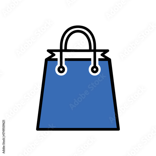 Bag with handles on a transparent background for shopping or branding purposes