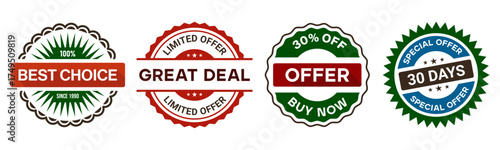 Colorful Promotional Badge Label Special Offer Deal Design