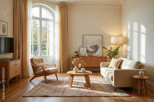 Elegant Living Room Interior with Natural Light