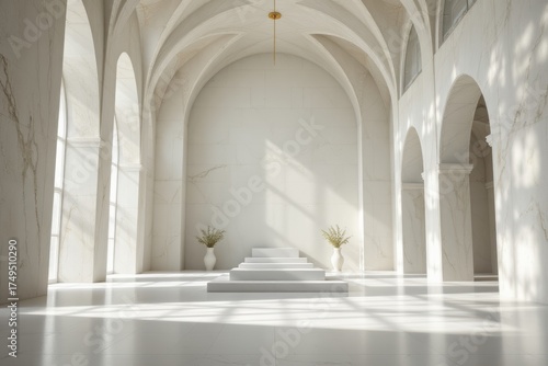 Elegant White Marble Hall Interior