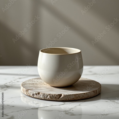 Ceramic Bowl on Marble Surface
