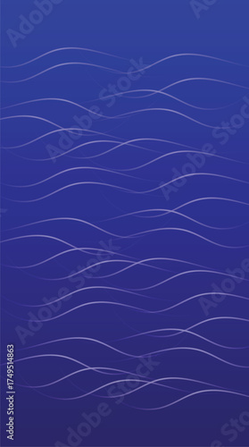 Abstract Wave Design. A mesmerizing dance of undulating lines, reminiscent of water, against a deep blue backdrop, evoking serenity and dynamic motion.