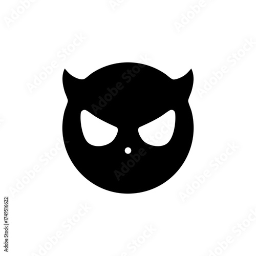 Evil emoticon silhouette