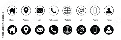Contact icon set. Contact icon symbol. Contact icon isolated on white background Vector illustration.	
