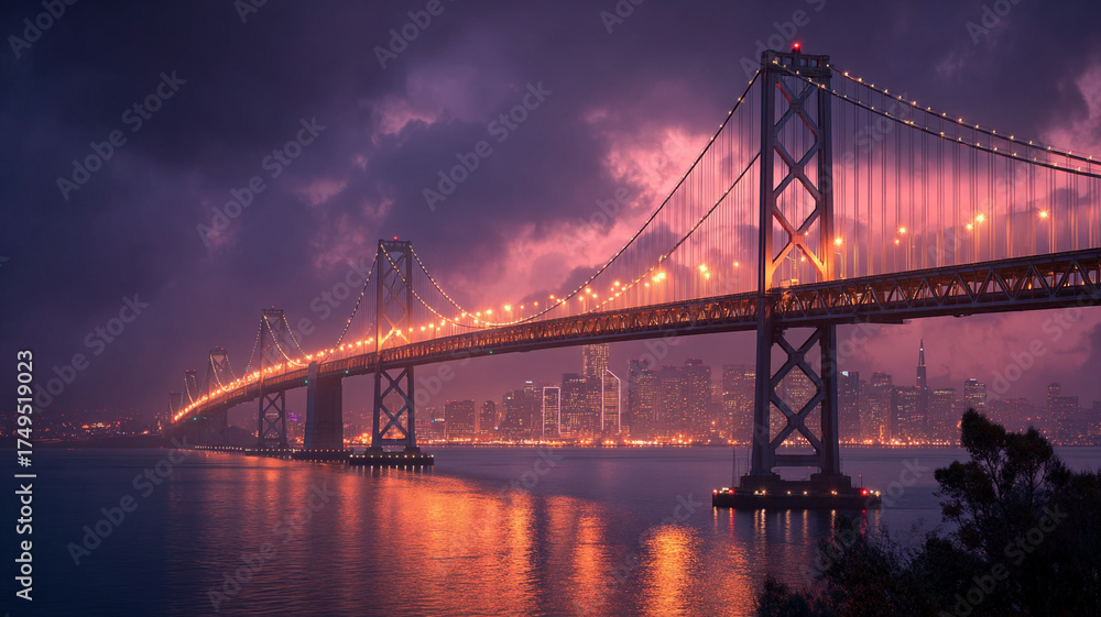 Obraz premium Iconic bridge at sunrise