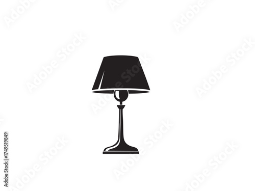 Elegant Table Lamp Vector Icon – Modern Home Lighting Illustration