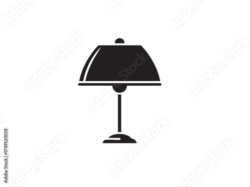 Vintage Table Lamp Vector Illustration – Retro Home Decor Icon