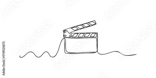 Simple Clapperboard Symbol Line Drawing