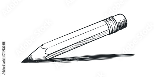 Sketch pencil drawing on white background