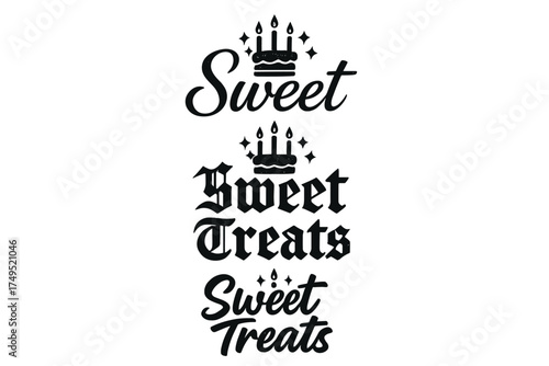 Sweet Treats Calligraphy. Sweet Treats. Create a calligraphy lettering illustration of the phrase: Sweet