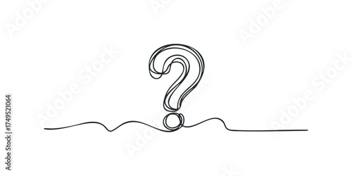 Abstract question mark symbol in continuous line style