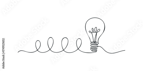 Lightbulb filament line symbol for idea generation