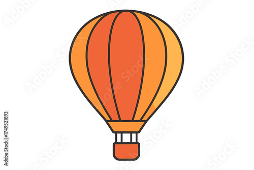 Bright orange hot air balloon symbolizing travel adventure and aerial transportation