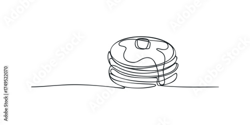 Stack of Pancakes with Butter and Syrup
