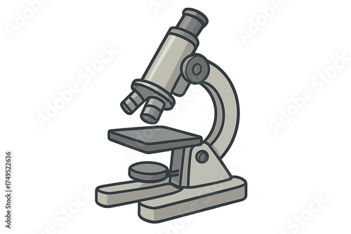 Compound microscope used for scientific laboratory research and biological analysis