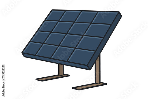 Simple photovoltaic panel array mounted on a stand for generating clean energy