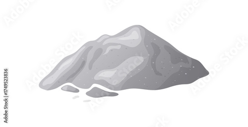 Cement pile, heap of gravel. Building material sand element. Vector illustration isolated on white background