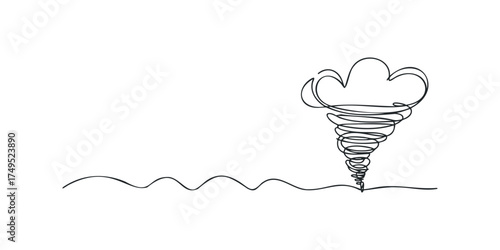 Tornado Swirl Graphic on White Background