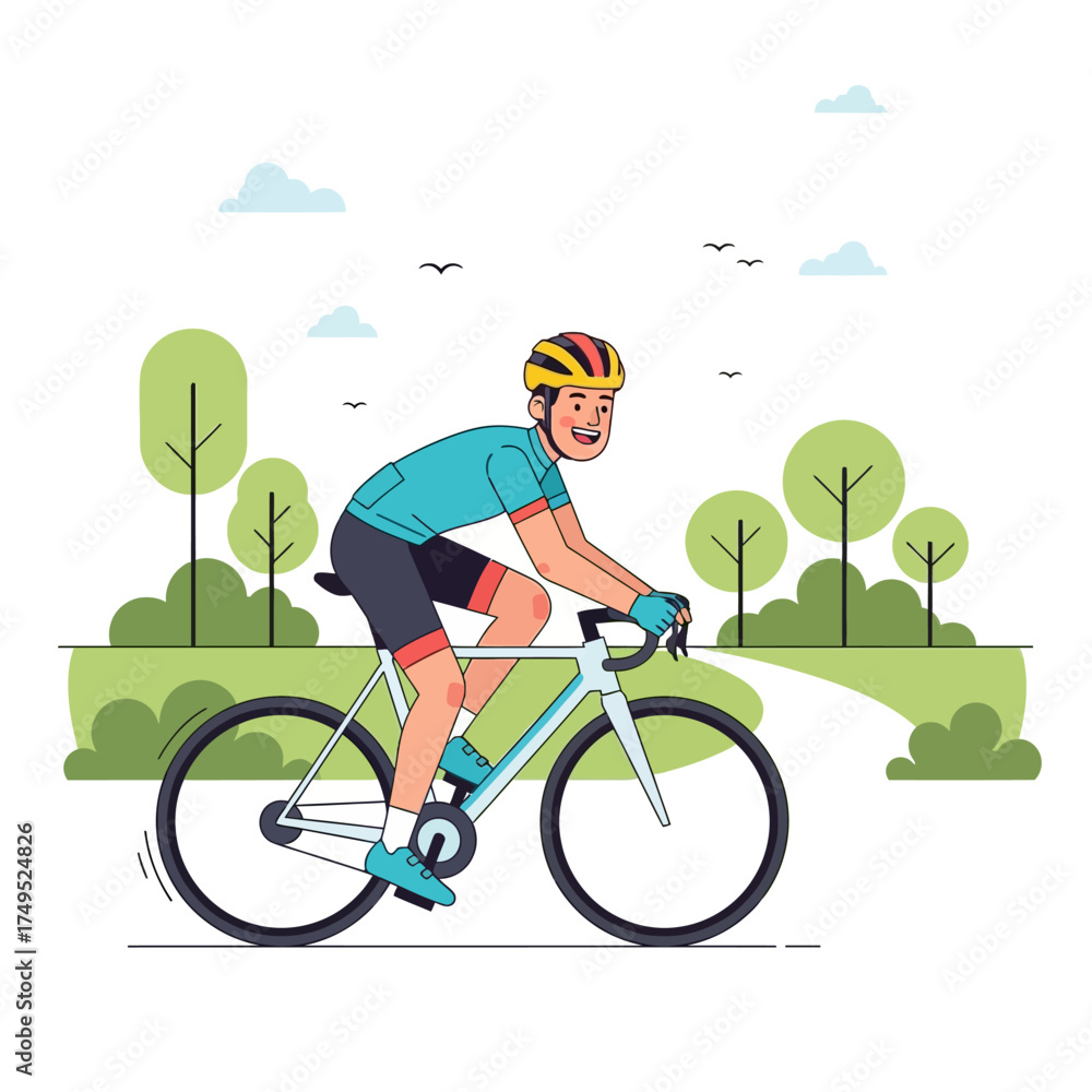 Naklejka premium boy on bike