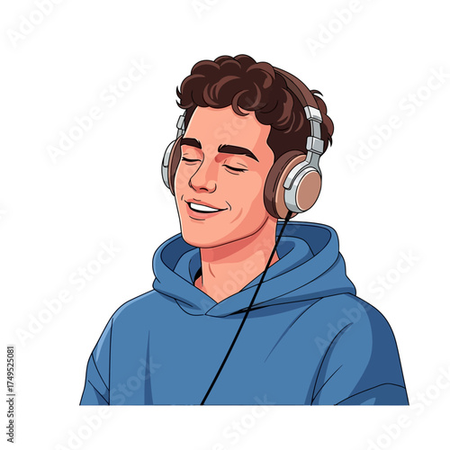 man listening to music