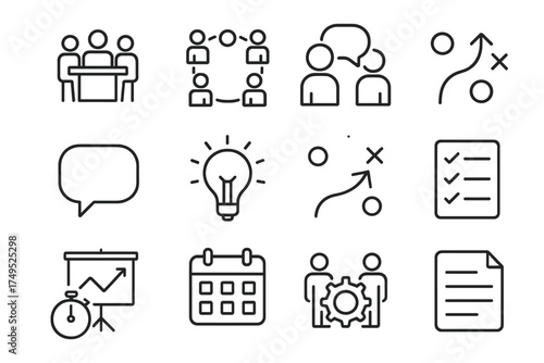Mentorship Icon Set. Mentorship and support networks. Line outline icon set of Mentorship and support networks