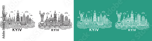 Kyiv city Skyline Elegance icon vector illustration 