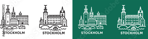 set of Stockholm city Skyline Icon vector illustration