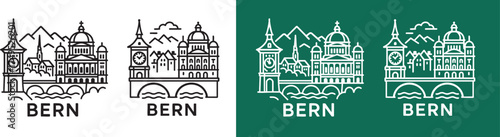 Bern Iconic Landmarks. icon 