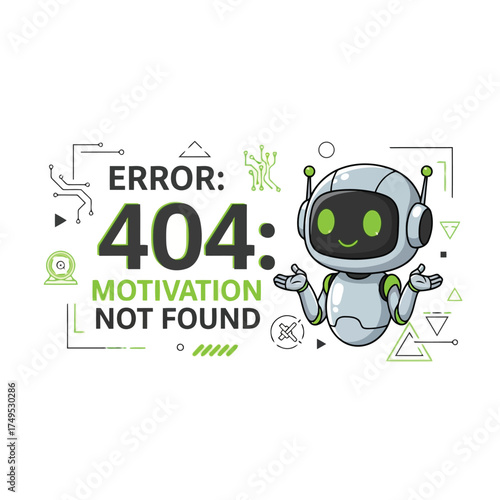 Vector art of error 404 motivation not found vector design