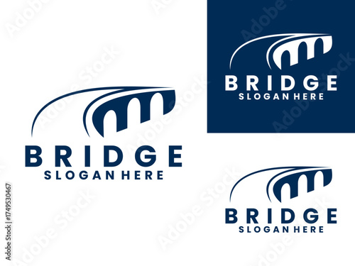 Abstract bridge logo design vector template. Simple bridge logo concept