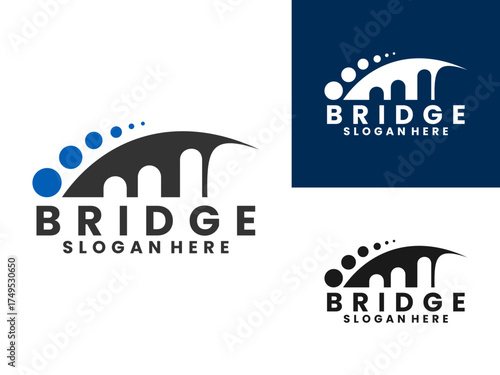 Simple abstract bridge logo design vector template. Bridge logo concept
