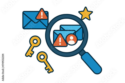 Investigating email security threats with magnifying glass and access key