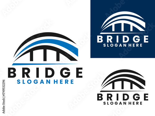 Modern abstract bridge inspiration logo design vector template