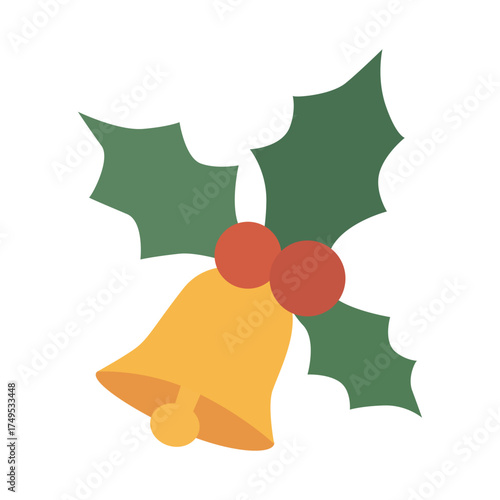 christmas bells with holly