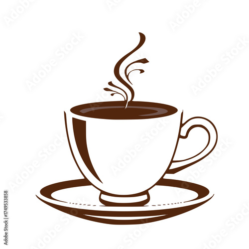 Elegant Steaming Espresso Cup on Saucer