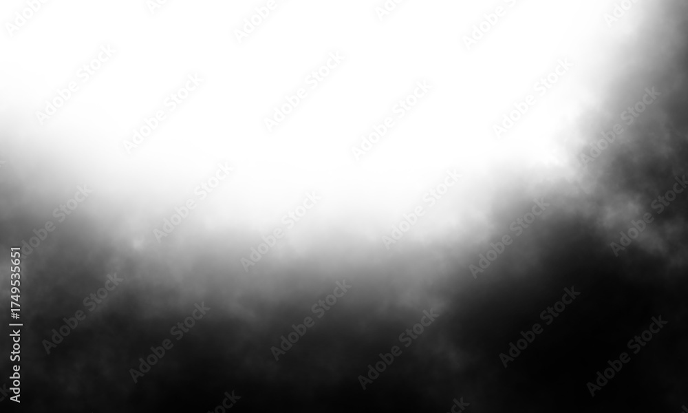 Fototapeta premium Abstract black and white background texture pattern dark light shadow wallpaper design graphic backdrop smoke fog on transparent background