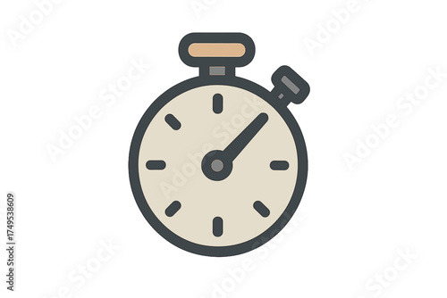 Minimalist analog stopwatch representing time measurement speed and deadline management