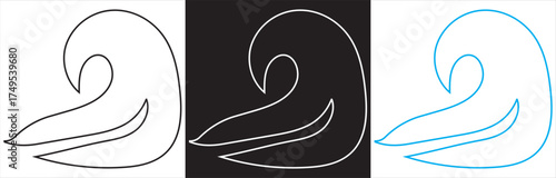 Minimal sea wave vector icons . of minimalist sea wave vector icons in black, white, and blue. Perfect for logos, surf designs, and ocean branding.EPS10/AI.