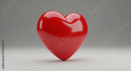 Wallpaper Mural Red Heart Symbol of Love and Romance on Gray Background. Torontodigital.ca