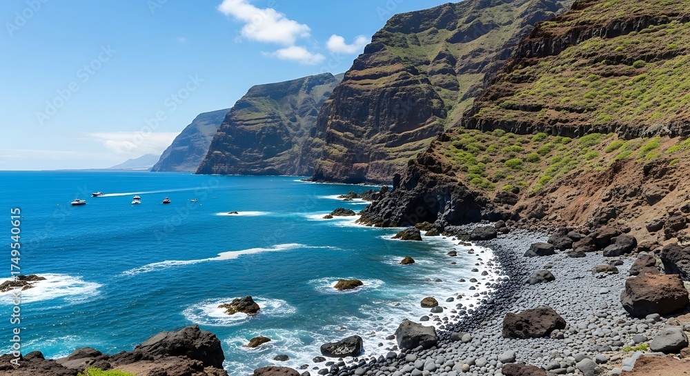 Fototapeta premium Dramatic Coastal Scenery of Madeira Island, Portugal - Cliffs and Ocean.